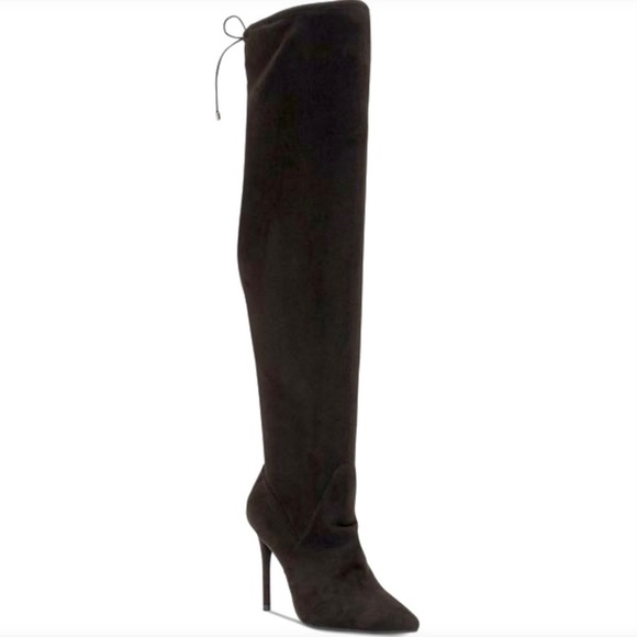 Jessica Simpson Lessy Black Suede Pointed-Toe Over The Knee Women’s Dress Boot 8 - Picture 3 of 10